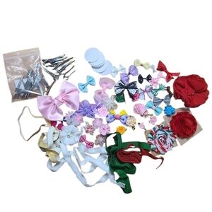 Craft Lot: Ribbon, Fabric Flowers, Alligator Clips & Boutique Bows